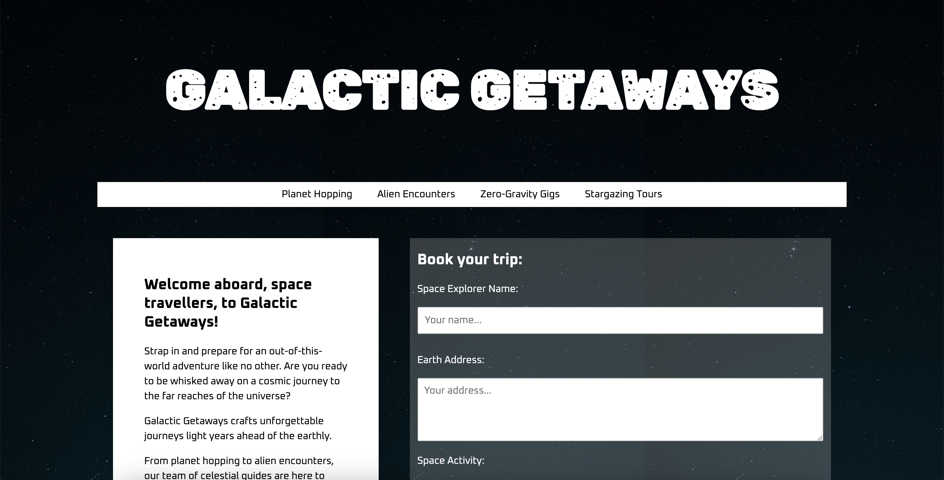 GALACTIC GETAWAYS