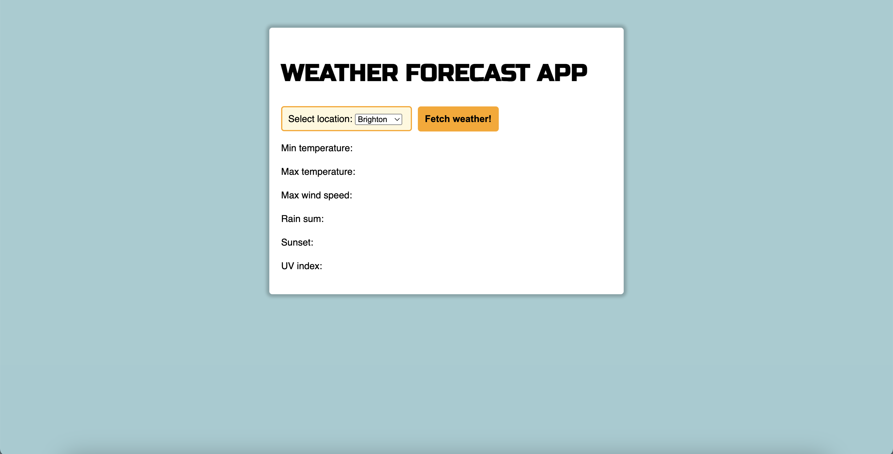 WEATHER FORECAST API